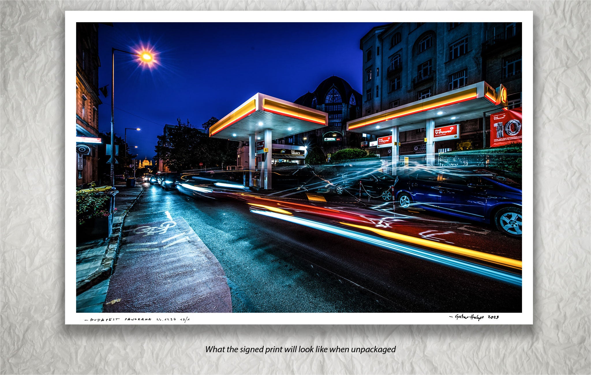BUDAPEST PANORAMA No.8788CL        "GAS STATION LIGHTS"